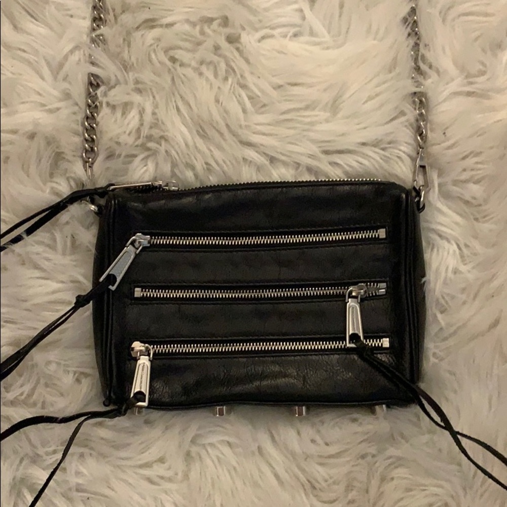 Rebecca Minkoff Mini 5 Zip Black Crossbody Bag